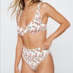 Nasty gal strawberry print bikini high waisted.